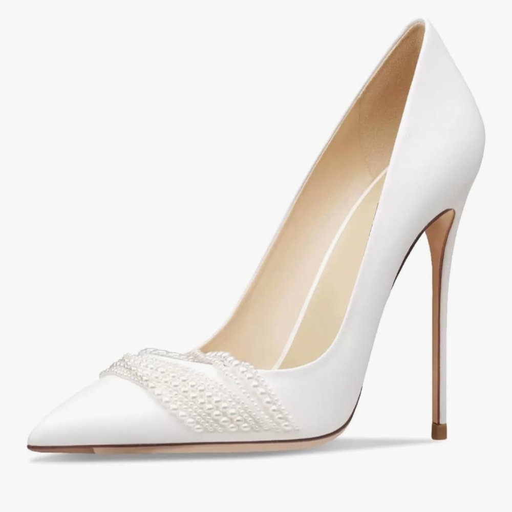 Elegant White Stiletto Heels